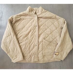 Peloton Women's Green Quilted Cotton Casual Bomber‎ Jacket Size S